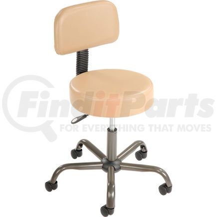 Global Industrial 240160BG Interion&#174; AntiMicrobial Medical Stool with Backrest - Vinyl - Beige