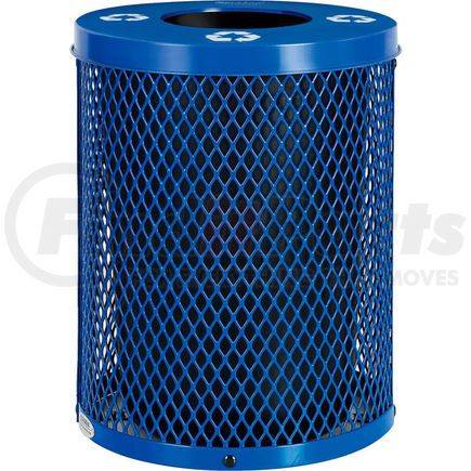 Global Industrial 261958BL Global Industrial&#153; Mesh Recycling Can w/Flat Lid, 32 Gallon, Blue