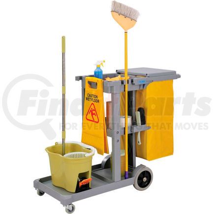 Global Industrial 603590 Global Industrial&#8482; Janitor Cart Gray with 25 Gallon Vinyl Bag
