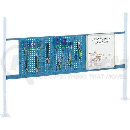 Global Industrial 319170BL Global Industrial&#153; Panel Kit for 72"W Workbench 18"W Whiteboard & 36"W Pegboard, Mount Rail BL