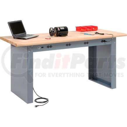 Global Industrial 778123 Global Industrial&#153; 72"W x 30"D Panel Leg Workbench - Power Apron & Maple Safety Edge Top