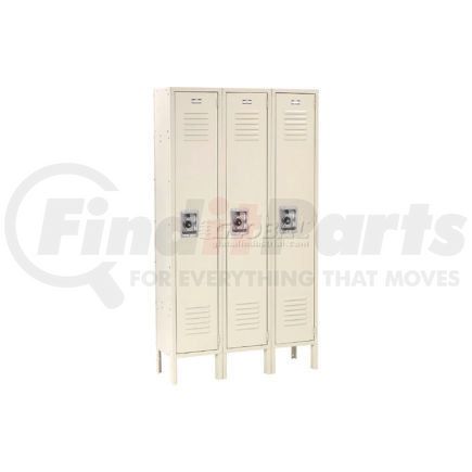 Global Industrial 968263TN Global Industrial™ Infinity® Single Tier 3 Door Locker, 15"Wx18"Dx72"H, Tan, Assembled