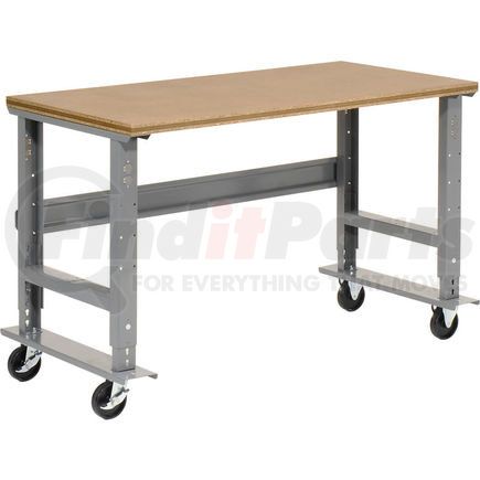 Global Industrial 183165A Global Industrial™ 72x36 Mobile Adj. Height C-Channel Leg Workbench - Shop Top Square Edge