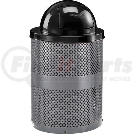 Global Industrial 261949GY Global Industrial&#153; Outdoor Perforated Steel Trash Can With Dome Lid, 36 Gallon, Gray