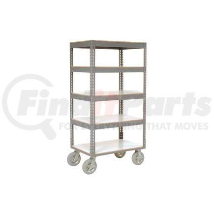 Global Industrial 330433 Global Industrial™ Easy Adj. Boltless 5 Shelf Truck 60x24, Laminate Shelves, Pneumatic Casters