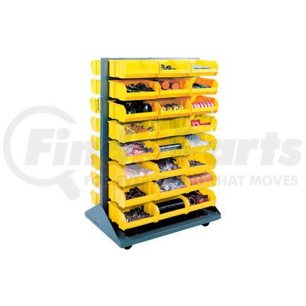 Global Industrial 550182YL Global Industrial™ Mobile Double Sided Floor Rack - 24 Yellow Stacking Bins 36 x 54