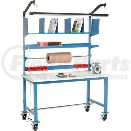 Global Industrial 244200A Global Industrial™ Mobile Packing Workbench ESD Square Edge - 72 x 30 with Riser Kit