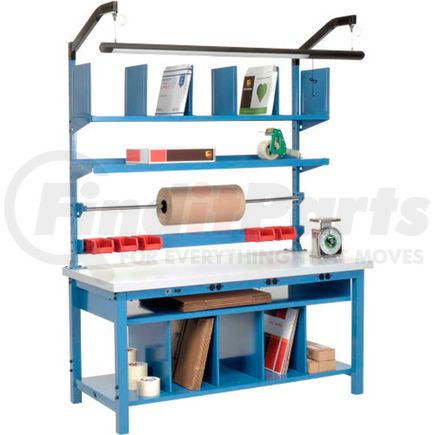 Global Industrial 244179B Global Industrial&#153; Complete Electric Packing Workbench Plastic Square Edge - 60 x 30