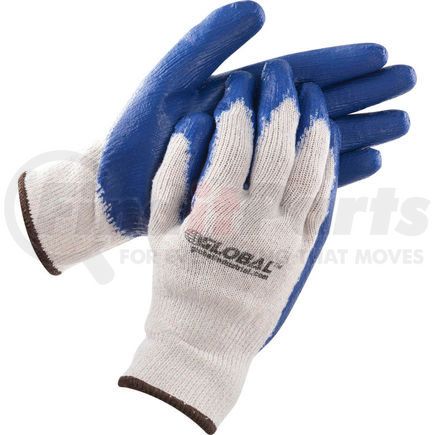 Global Industrial 708355L Global Industrial&#8482; Latex Coated String Knit Work Gloves, Natural/Blue, Large, 1-Dozen