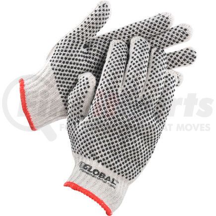 Global Industrial 708351S Global Industrial&#8482; PVC Dot Knit Gloves, Double-Sided, Black, Small, 1-Dozen