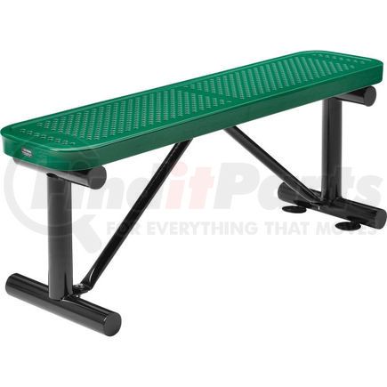 GLOBAL INDUSTRIAL 695742GN Global Industrial&#8482; 4 ft. Outdoor Steel Flat Bench - Perforated Metal - Green