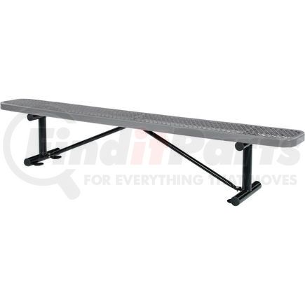 GLOBAL INDUSTRIAL 277157GY Global Industrial&#8482; 8 ft. Outdoor Steel Flat Bench - Expanded Metal - Gray