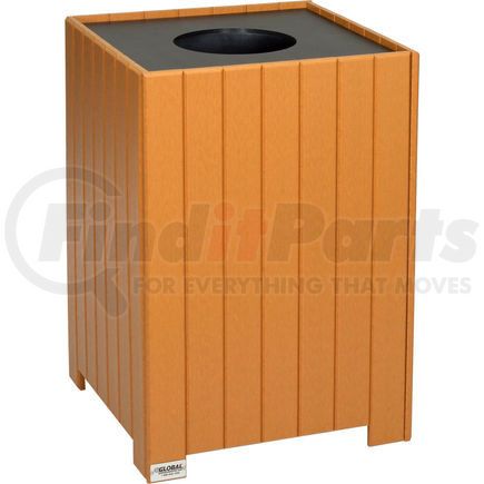 Global Industrial 641322CD Global Industrial&#153; Recycled Plastic Square Trash Can With Liner, 32 Gallon, Cedar