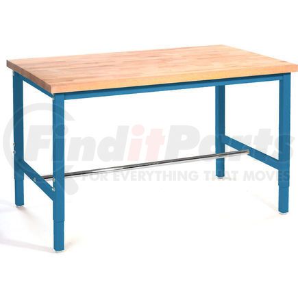 Global Industrial 607262-BL Global Industrial™ 72 x 36 Adjustable Height Workbench Square Tube Leg - Maple Safety Edge Blue