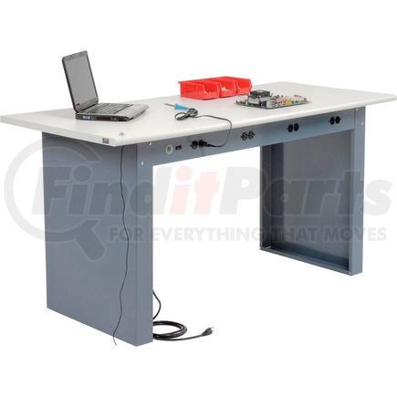 Global Industrial 250229 Global Industrial&#153; 72"W x 30"D Panel Leg Workbench - Power Apron & ESD Safety Edge Top