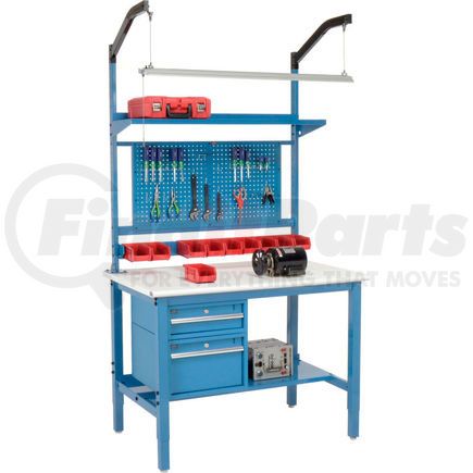 Global Industrial 319299BL Global Industrial™ 48"W x 30"D Production Workbench - ESD Safety Edge Complete Bench - Blue