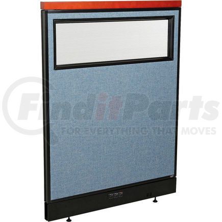 Global Industrial 694769WEBL Interion&#174; Deluxe Electric Office Partition Panel with Partial Window, 36-1/4"W x 47-1/2"H, Blue