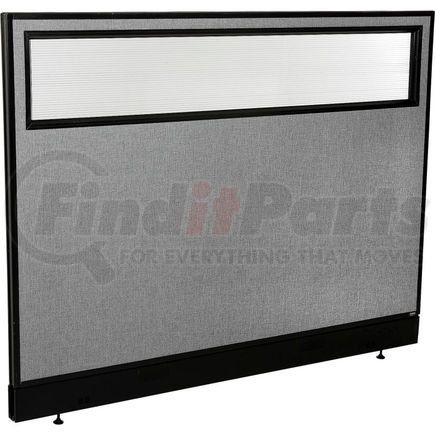 Global Industrial 694756WNGY Interion&#174; Office Partition Panel with Partial Window & Raceway, 60-1/4"W x 46"H, Gray