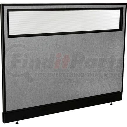 GLOBAL INDUSTRIAL 694756WNGY Interion&#174; Office Partition Panel with Partial Window & Raceway, 60-1/4"W x 46"H, Gray