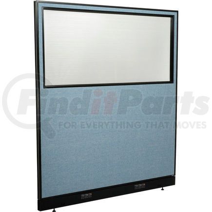 Global Industrial 694709WEBL Interion&#174; Electric Office Partition Panel with Partial Window, 60-1/4"W x 64"H, Blue