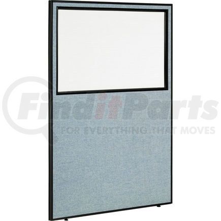 GLOBAL INDUSTRIAL 694664WBL Interion&#174; Office Partition Panel with Partial Window, 48-1/4"W x 72"H, Blue