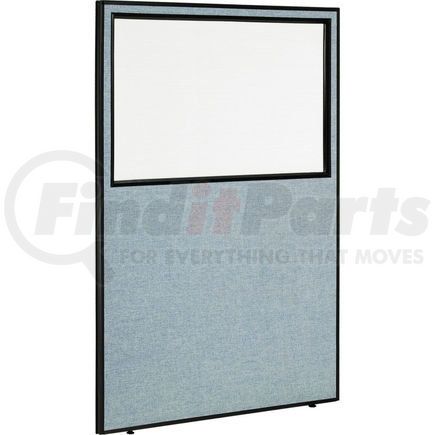 Global Industrial 694664WBL Interion&#174; Office Partition Panel with Partial Window, 48-1/4"W x 72"H, Blue