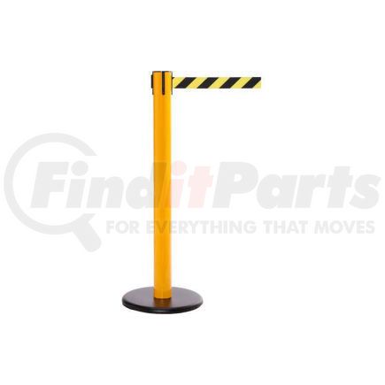 Queue Solutions SPRO300Y-YB SafetyPro 300 Retractable Belt Barrier, 40" Yellow Post, 16' Black/Yellow Diagonal Stripe Belt