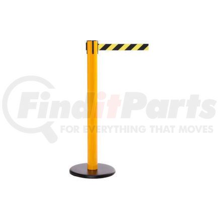 QUEUE SOLUTIONS SPRO300Y-YB SafetyPro 300 Retractable Belt Barrier, 40" Yellow Post, 16' Black/Yellow Diagonal Stripe Belt