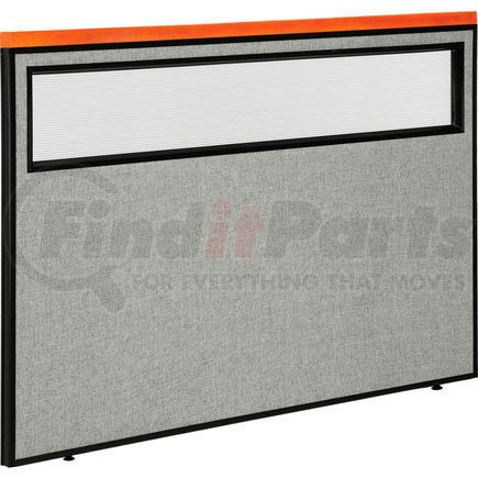 Global Industrial 694760WGY Interion&#174; Deluxe Office Partition Panel with Partial Window, 60-1/4"W x 43-1/2"H, Gray