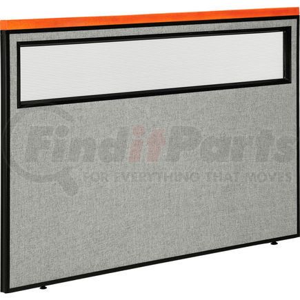GLOBAL INDUSTRIAL 694760WGY Interion&#174; Deluxe Office Partition Panel with Partial Window, 60-1/4"W x 43-1/2"H, Gray