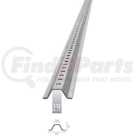TAPCO 054-00017** - u-channel sign post, 7'l, 1.12 lbs./ft., galvanized post, holes 30" down post