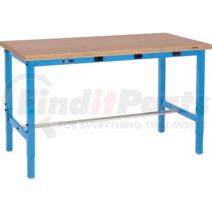 Global Industrial 253839BBLA Global Industrial™ 72 x 36 Adjustable Height Workbench - Power Apron, Shop Top Square Edge Blue