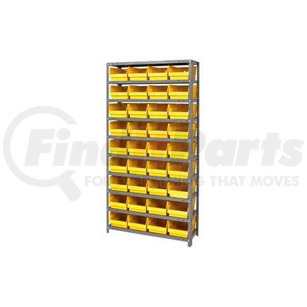 Global Industrial 652798YL Global Industrial&#153; Steel Shelving With 36 4"H Plastic Shelf Bins Yellow, 36x18x72-13 Shelves
