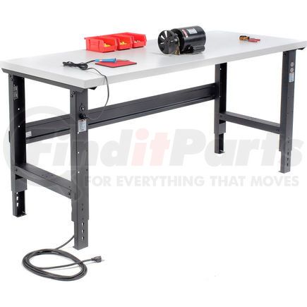 Global Industrial 601425BK Global Industrial™ 72x30 Adjustable Height Workbench C-Channel Leg - Laminate Square Edge Black