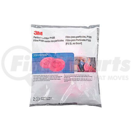 3M 7000051991 3M&#8482; Particulate Filter 2091/07000(AAD), P100 Respiratory Protection, 2/PK