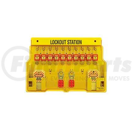 MASTER LOCK 1483BP410 Master Lock&#174; Safety 10-Lock Padlock Station, Zenex&#153; Thermoplastic Padlocks, 1483BP410
