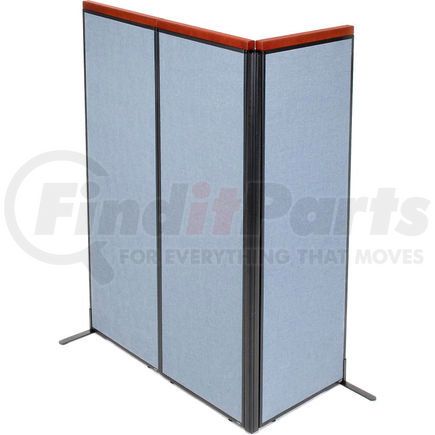 Global Industrial 695089BL Interion&#174; Deluxe Freestanding 3-Panel Corner Room Divider, 24-1/4"W x 73-1/2"H Panels, Blue