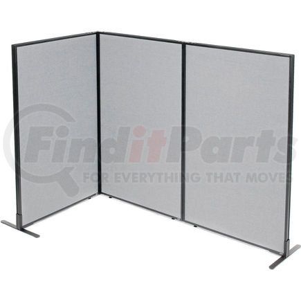 Global Industrial 695050GY Interion&#174; Freestanding 3-Panel Corner Room Divider, 36-1/4"W x 60"H Panels, Gray