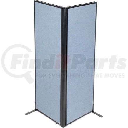 Global Industrial 695063BL Interion&#174; Freestanding 2-Panel Corner Room Divider, 24-1/4"W x 72"H Panels, Blue