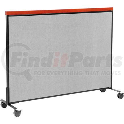 GLOBAL INDUSTRIAL 694973MGY Interion&#174; Mobile Deluxe Office Partition Panel, 60-1/4"W x 46-1/2"H, Gray