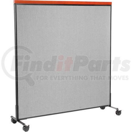 Global Industrial 694974MGY Interion&#174; Mobile Deluxe Office Partition Panel, 60-1/4"W x 64-1/2"H, Gray