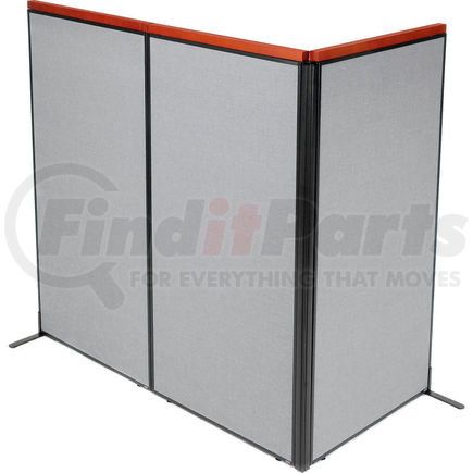 Global Industrial 695080GY Interion&#174; Deluxe Freestanding 3-Panel Corner Room Divider, 36-1/4"W x 73-1/2"H Panels, Gray