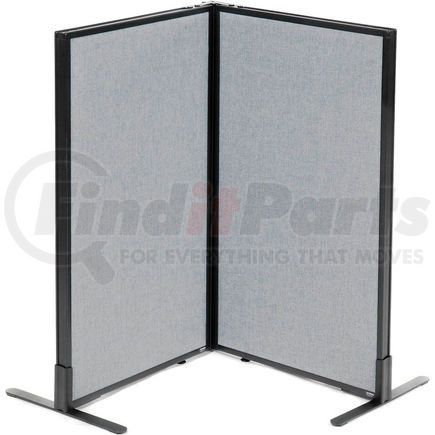 GLOBAL INDUSTRIAL 695061GY Interion&#174; Freestanding 2-Panel Corner Room Divider, 24-1/4"W x 42"H Panels, Gray