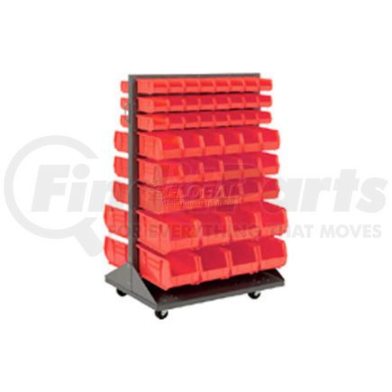 Global Industrial 603392RD Global Industrial&#153; Mobile Double Sided Floor Rack - 100 Red Stacking Bins 36 x 55