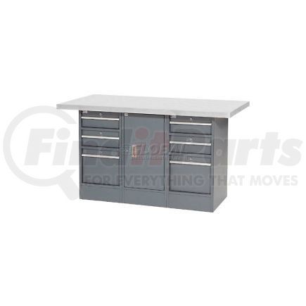 Global Industrial 239165 Global Industrial&#153; 60"W x 30"D Plastic Top 6 Drawer/1 Cabinet Workbench