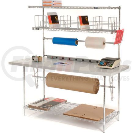 Global Industrial 185698 Global Industrial&#153; Packing Workbench & Riser with 3 Shelves