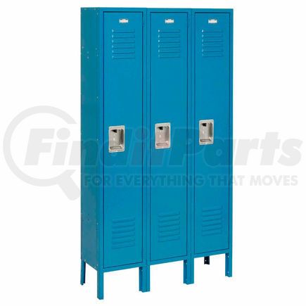 Global Industrial 968263BL Global Industrial™ Infinity® Single Tier 3 Door Locker, 15"Wx18"Dx72"H, Blue, Assembled