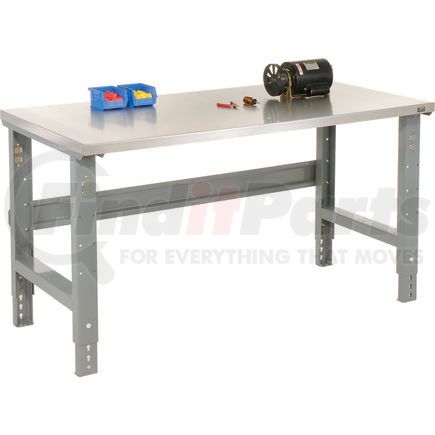 Global Industrial 239126 Global Industrial™ 72x30 Adj. Height Workbench C-Channel Leg - Stainless Steel Square Edge Gray