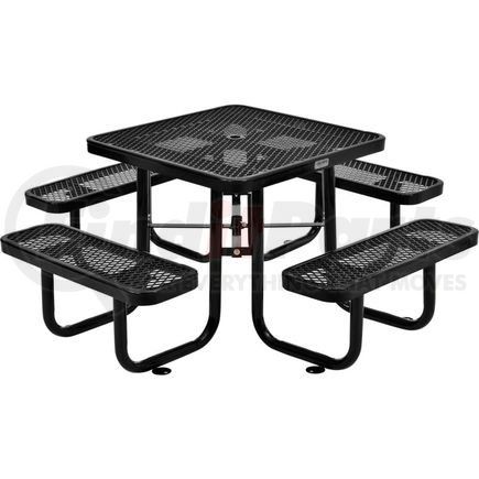 Global Industrial 695501BK Global Industrial&#153; 3 ft. Square Outdoor Steel Picnic Table, Expanded Metal, Black