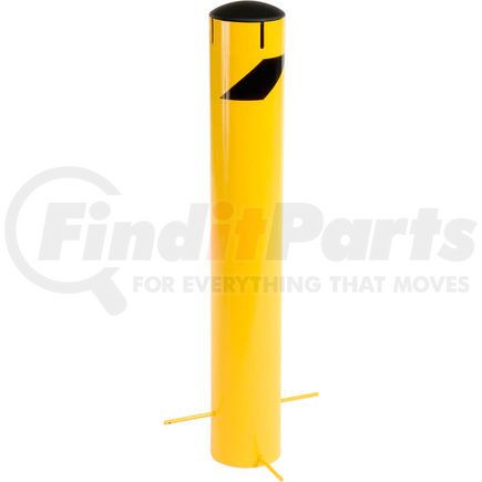 Global Industrial 652899G Global Industrial&#153; Steel Bollard W/Removable Plastic Cap & Chain Slots For Underground 5.5x36